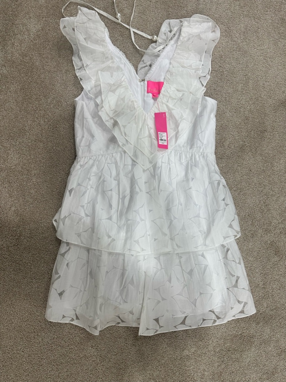 Lilly Pulitzer Ritamari White Ruffle Dress NWT | Derby, Bridal, Shower, Resort - Picture 2 of 5